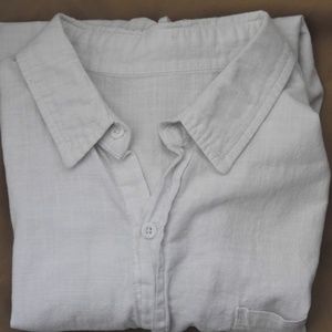 white loose Button up (unisex)